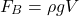 \begin{equation*}F_B = \rho g V\end{equation*}