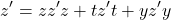 \[    \pdv{}{z'}=\pdv{z}{z'}\pdv{}{z}+\pdv{t}{z'}\pdv{}{t}+\pdv{y}{z'}\pdv{}{y}\]