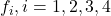 f_i,i =1,2,3,4
