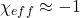 \chi_{eff} \approx -1