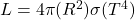 Rendered by QuickLaTeX.com L=4\pi(R^2)\sigma(T^4)