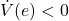 \dot{V}(e) < 0