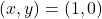 (x, y) = (1, 0)