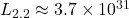 L_{2.2} \approx 3.7 \times 10^{31}