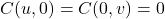 C(u,0) = C(0,v) = 0