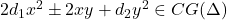 2d_1x^2\pm 2xy + d_2y^2\in CG(\Delta)