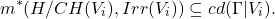 \[m^*(H/CH(V_i), Irr(V_i)) \subseteq cd(\Gamma | V_i).\]