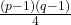\frac{(p-1)(q-1)}{4}