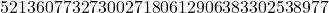 \[5213607732730027180612906383302538977\]