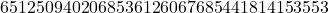 \[6512509402068536126067685441814153553\]