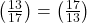 \left(\frac{13}{17}\right)=\left(\frac{17}{13}\right)