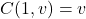 C(1,v) = v