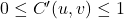 0 \leq C'(u,v) \leq 1
