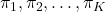 {\pi_1, \pi_2, \ldots, \pi_K}