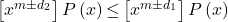 \left[x^{m\mathrm{\pm }d_2}\right]P\left(x\right)\mathrm{\le }\left[x^{m\mathrm{\pm }d_1}\right]P\left(x\right)