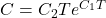 C = C_2 T e^{C_1 T}