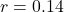 r=0.14