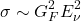 \begin{equation*}\sigma \sim G_F^2 E_\nu^2\end{equation*}
