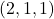 (2, 1, 1)