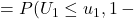 =P(U_1 \leq u_1, 1-\u_2 \leq U_1)