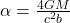 \alpha =\frac{4GM}{c^{2}b}