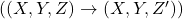 ((X,Y,Z) \rightarrow (X,Y,Z'))