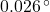 0.026\, ^\circ