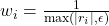 w_i = \frac{1}{\max(|r_i|, \epsilon)}