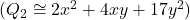 (Q_2 \cong 2x^2+4xy+17y^2)