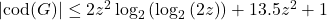 |\text{cod}(G)| \le 2z^2\log_2{(\log_2{(2z)})}+13.5z^2+1