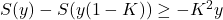 S(y)-S(y(1-K)) \geq-K^2 y