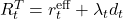 R_t^T = r_t^{\text{eff}} + \lambda_t d_t
