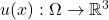 u(x): \Omega \rightarrow \mathbb{R}^{3}