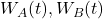 W_A(t),W_B(t)