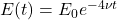 E(t) = E_0 e^{-4\nu t}
