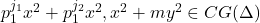 p_1^{j_1} x^2+p_1^{j_2} x^2,x^2+my^2\in CG(\Delta)