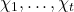 \chi_1, \ldots, \chi_t