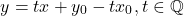 \[y = tx + y_0 - tx_0, \; t \in \mathbb{Q}\]