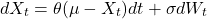 \[dX_t = \theta(\mu - X_t)dt + \sigma dW_t\]