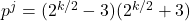 p^j=(2^{k/2}-3)(2^{k/2}+3)