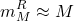 \begin{equation*}m_M^R \approx M\end{equation*}
