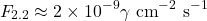 \[F_{2.2} \approx 2 \times 10^{-9} \gamma \mathrm{~cm}^{-2} \mathrm{~s}^{-1}\]