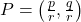 P=\left(\frac{p}{r}, \frac{q}{r}\right)