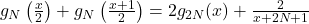 g_{N}\left(\frac{x}{2}\right) + g_{N}\left(\frac{x+1}{2}\right) = 2g_{2N}(x) + \frac{2}{x+2N+1}