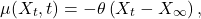 \[\mu(X_t, t) = -\theta \left( X_t - X_{\infty} \right),\]