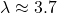 \lambda \approx 3.7