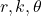 r, k, \theta