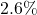2.6\%