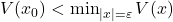 V(x_0)<\min_{|x|=\varepsilon} V(x)