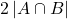 2 \left| A \cap B \right|